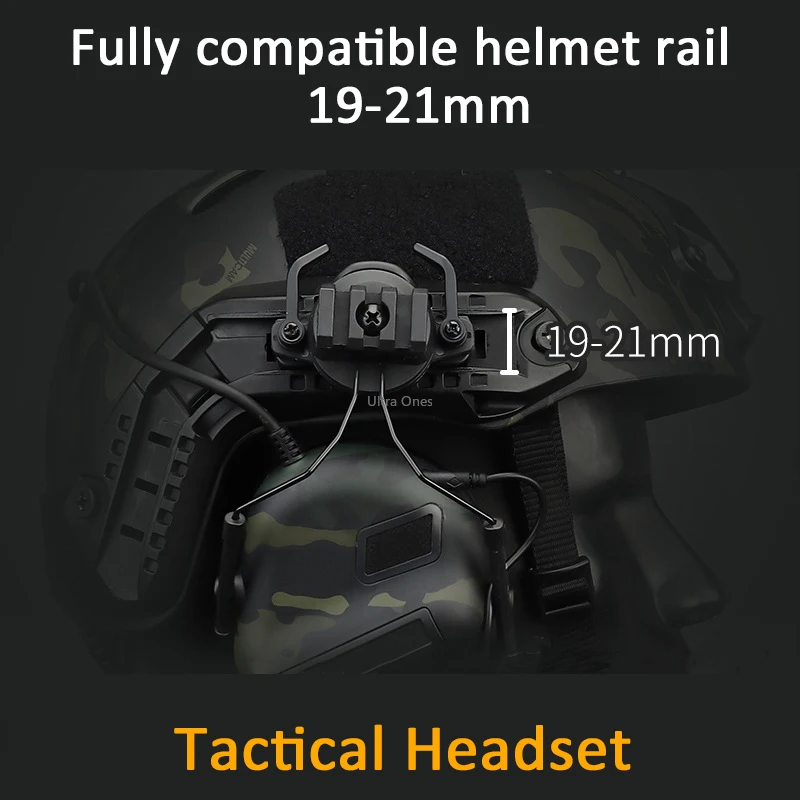 Auriculares tácticos de tiro rápido para casco de caza, protección auditiva para Airsoftsports, orejera con PTT - imagen 4