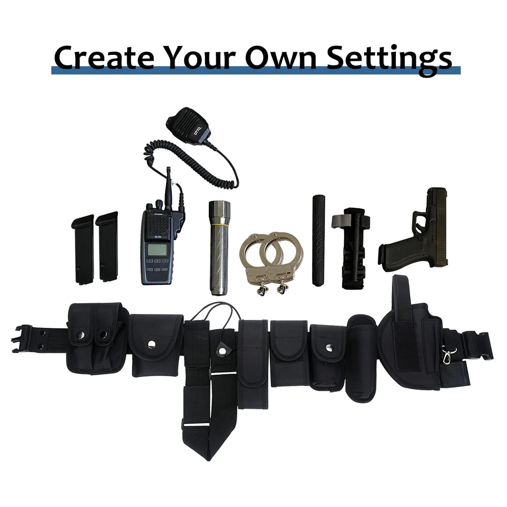 Cinturones de servicio tácticos modulares, cinturón de utilidad de seguridad con 10 componentes, bolsas, funda, equipo de seguridad, cinturón de protección - imagen 3