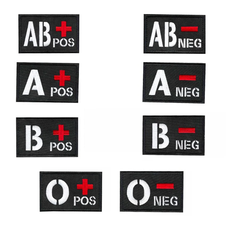 Parches de gancho y bucle bordados tipo sangre AB + camuflaje, parche a rayas, bolsa para exteriores Diy, brazalete táctico, insignia de moral - imagen 4