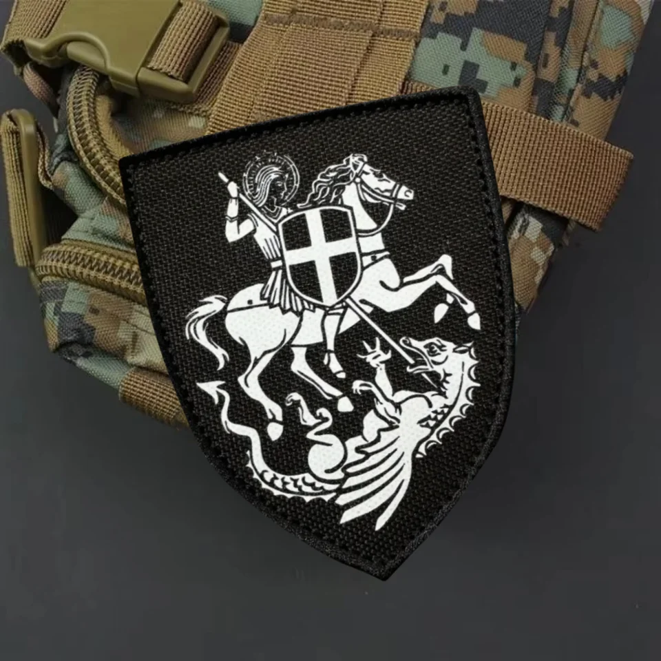 Parche de insignia de moral de Arcángel Michael, brazalete impreso, parche de gancho y bucle militar táctico, pegatinas para mochila - imagen 5
