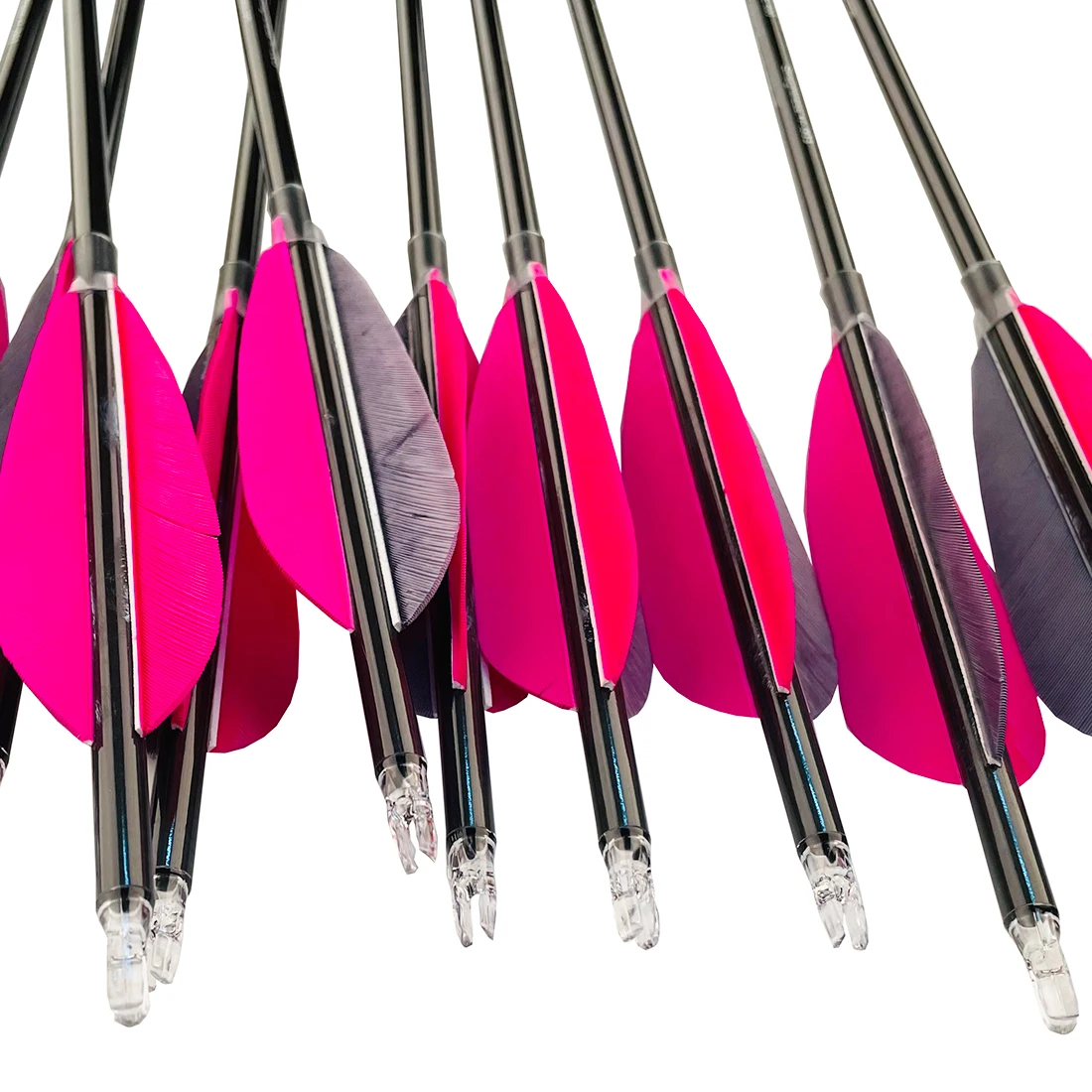 12 Uds Linkboy tiro con arco flechas de carbono puro pluma de pavo de 5 pulgadas para arco compuesto arcos y flechas de caza tiro - imagen 3