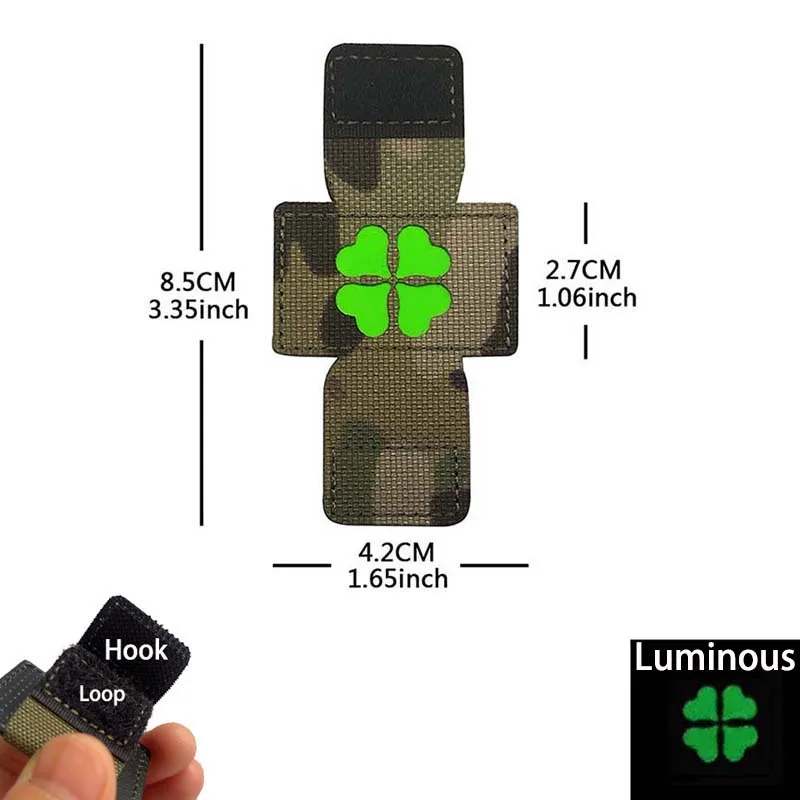 Parche luminoso trébol de la suerte MOLLE para mochila táctica - imagen 5