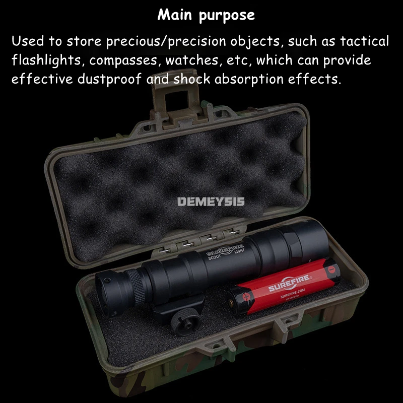 Estuche rígido para herramientas tácticas, linterna Airsoft para tiro al aire libre, caja de tienda láser, funda protectora acolchada de espuma personalizable, 15,2x6,3 cm - imagen 4