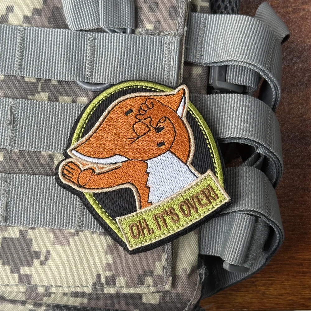 "¡Oh Todo!" Parche bordado con insignia de moral táctica para ropa, parches militares con gancho y bucle, apliques de dibujos animados para mochila