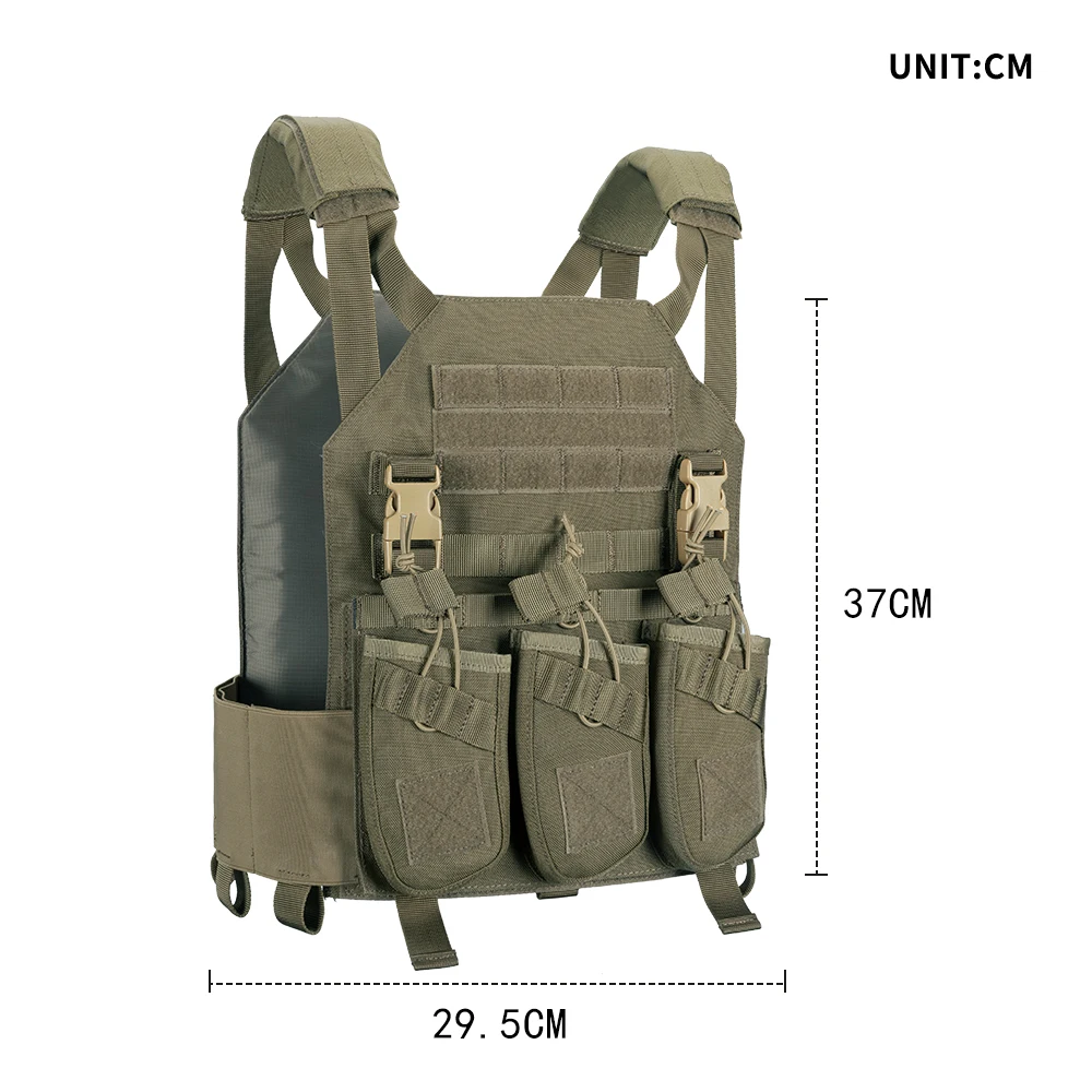 Chaleco portador de placa táctico con bolsa de revista AKTriple, chaleco MODULAR ajustable protector de caza para accesorios de combate Airsoft - imagen 2