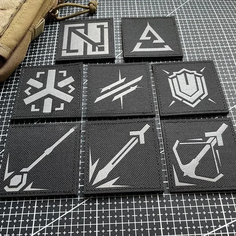 Parches tácticos reflectantes para ocupación de trabajadores de Arknights, brazalete, guardia pionera, gancho y bucle, insignia de moral, pegatina decorativa para mochila - imagen 2