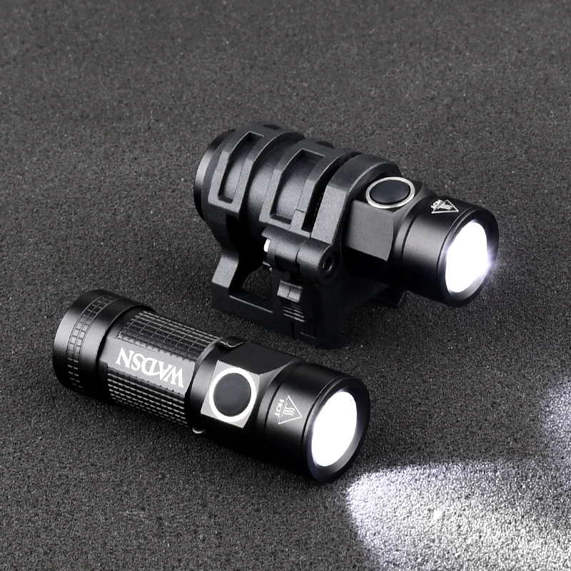 WADSN casco táctico con luz estroboscópica para caza, linterna de explorador, luz de explorador con soporte de abrazadera para sombrero, montaje de riel Picatinny de 20mm - imagen 2