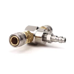 Adaptador T salida dual con acoplador US Foster para aire comprimido