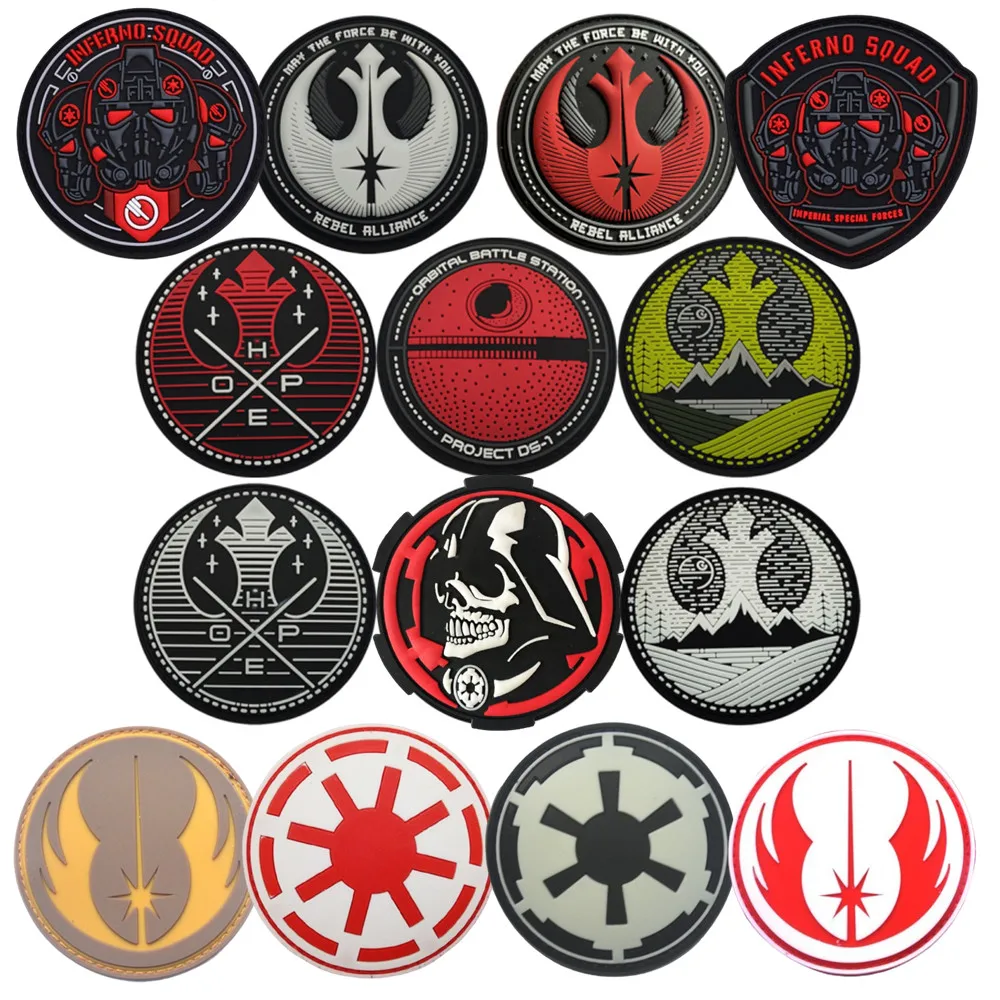 Empire galáctico planeta fuerza espacial estación de combate Orbital orden Jedi pegamento suave pegatina mágica luminosa bolsa al aire libre insignia de moral - imagen 2