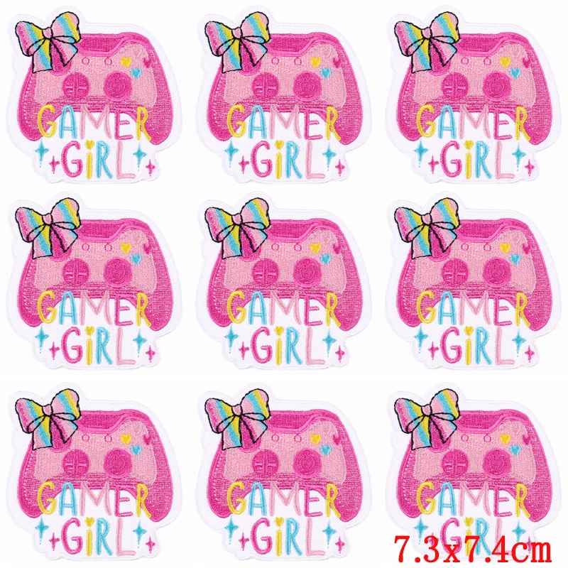 10 unids/lote de parches bordados de dibujos animados para ropa, parche Fusible para planchar en parches para ropa, parches bordados Hippie, pegatinas para coser - imagen 2