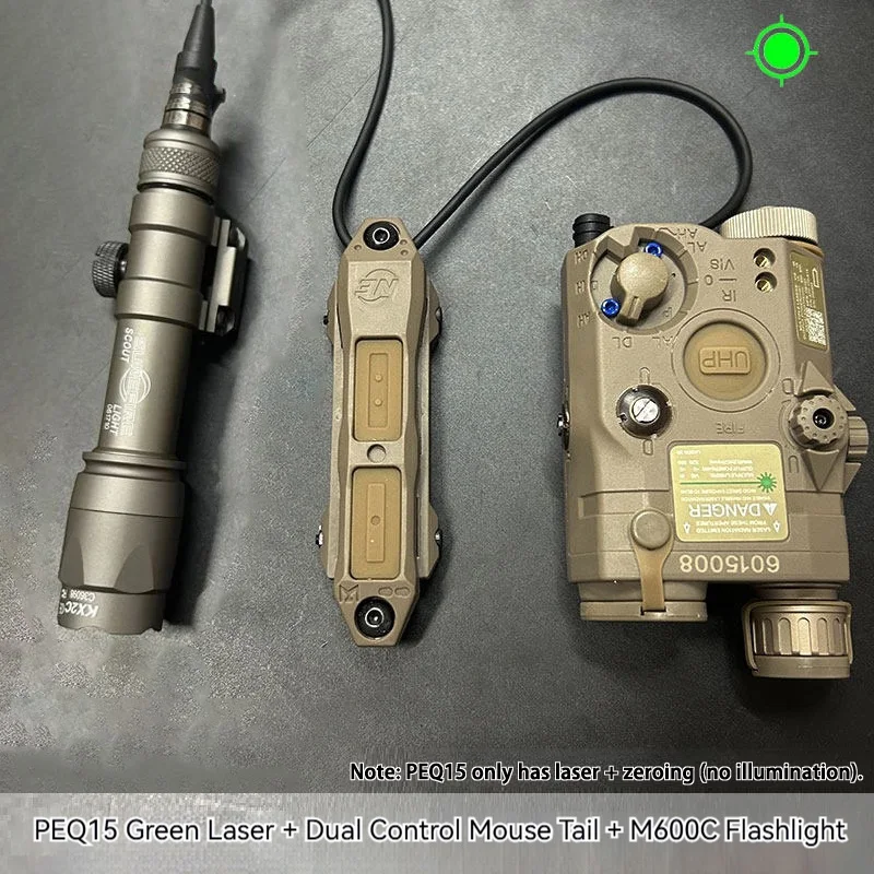 Element Tactical PEQ-15 linterna táctica láser rojo/verde, luz trasera - imagen 3