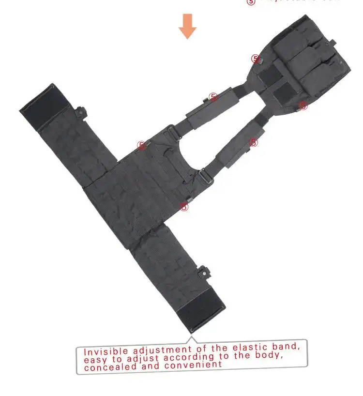 Yakeda 6094 chalecos portador de placa chaleco camuflaje Molle Nylon chaleco Modular chalecos tácticos caza al aire libre hombres chaleco - imagen 5