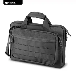 Bolsa de arma táctica bloqueable con sistema Molle, múltiples bolsillos para rango de tiro, paquete de hombro de caza con compartimento para ordenador portátil