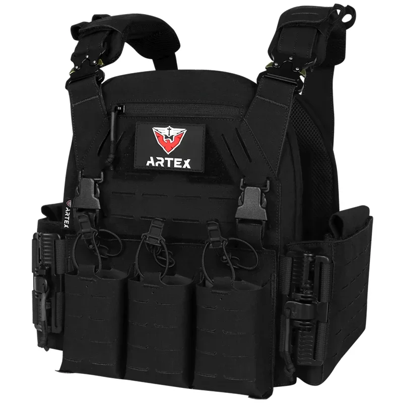 Chaleco táctico con Triple bolsa para revistas 5,56mm exterior multifuncional impermeable 500D nailon modular de liberación rápida - imagen 5