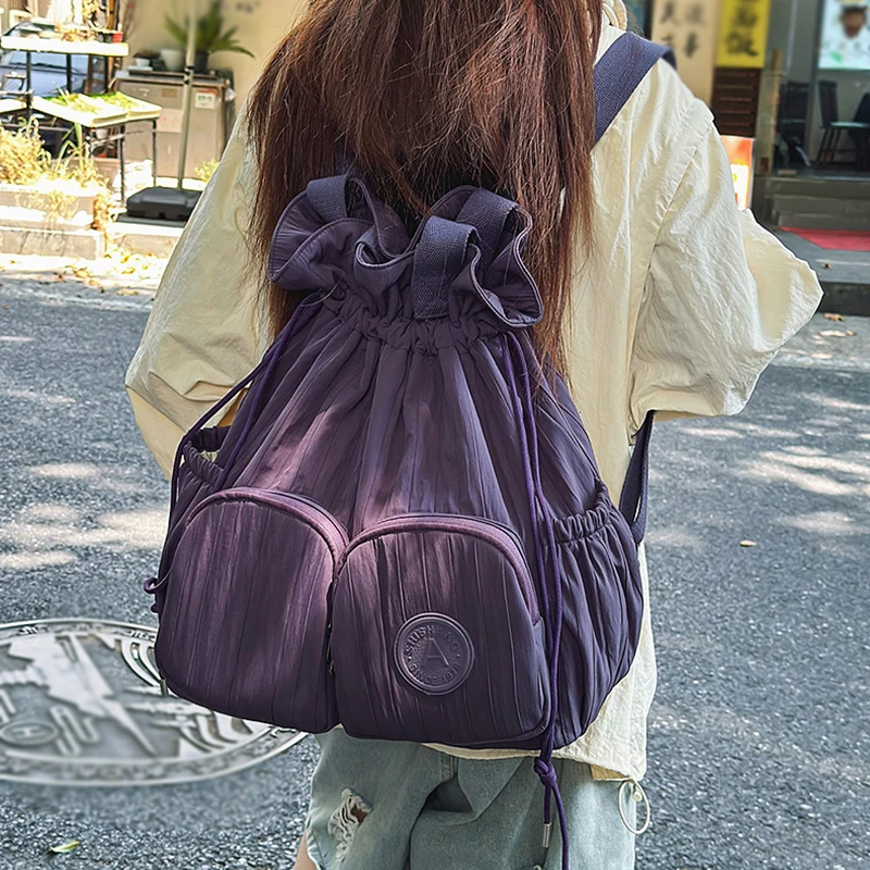 Nueva mochila para senderismo al aire libre para mujer, Camping, escalada, deportes, gimnasio, entrenamiento físico, bolsas con cordón, bolso cruzado con múltiples bolsillos