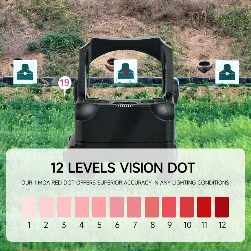 Mira telescópica de punto rojo con Sensor de movimiento y apagado automático, visor de Metal HD antiretroceso para pistola Glock 17 AR15 9MM, 2Moa, 1x17x24 - imagen 2
