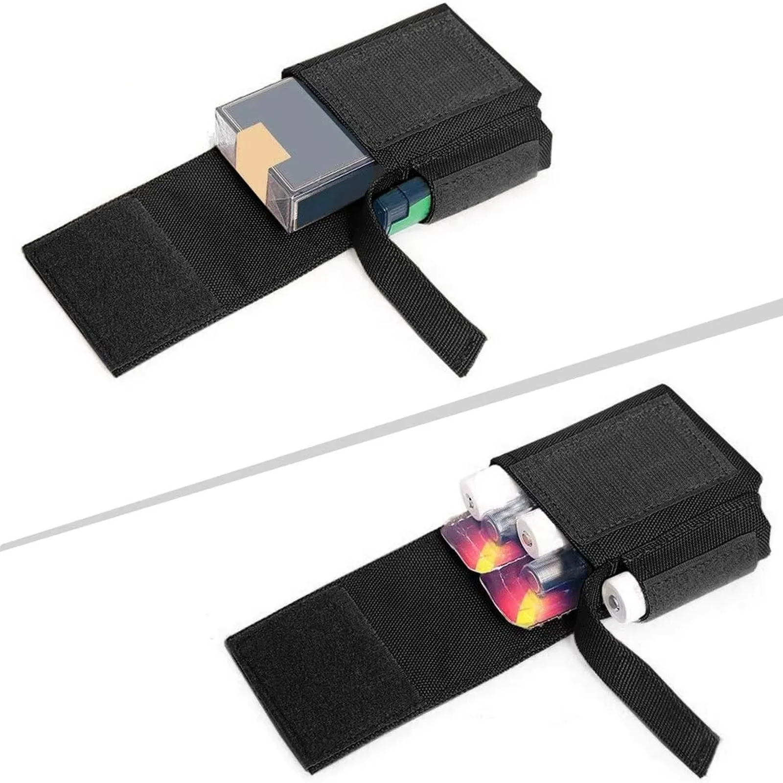 Bolsa táctica pequeña, bolsas compactas para cigarrillos Molle, bolsa de almacenamiento para encendedor de batería EDC, ranura para encendedor, Mini paquete de cintura para cigarros - imagen 5