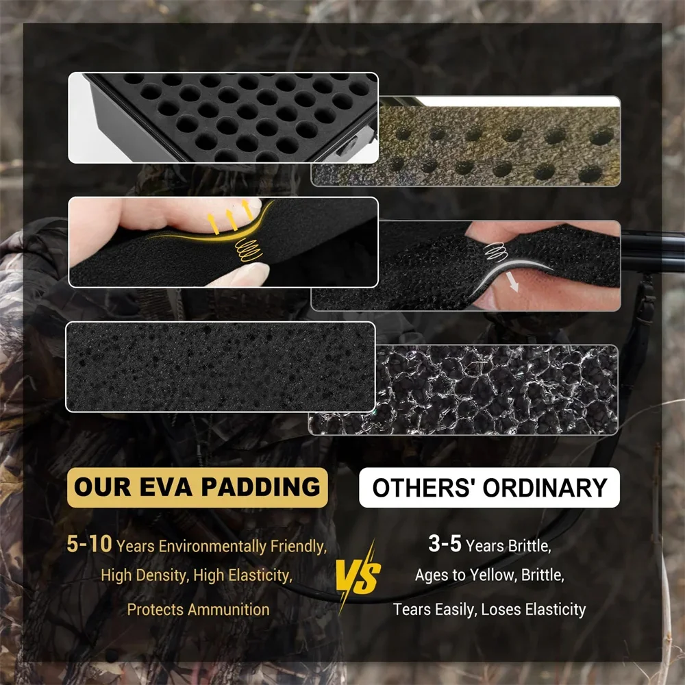 Caja de munición táctica 12/20GA, caja de almacenamiento de municiones de 80 rondas, caja de balas, lata de munición impermeable, contenedor de balas, accesorios de caza - imagen 3