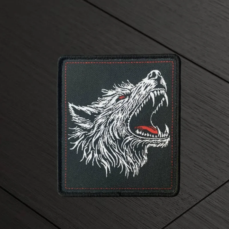 Parche táctico de lobo, insignia de moral con estampado de gancho y bucle, mochila militar, accesorios de decoración de ropa, brazalete adhesivo - imagen 3