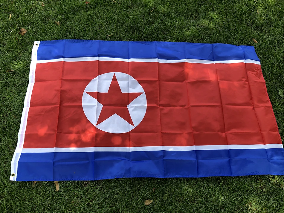 BANDERA DE SKY Bandera del país de Corea del Norte 90X150 cm poliéster de alta calidad colgante PRK KP NK bandera de Corea del Norte decoración del hogar - imagen 2
