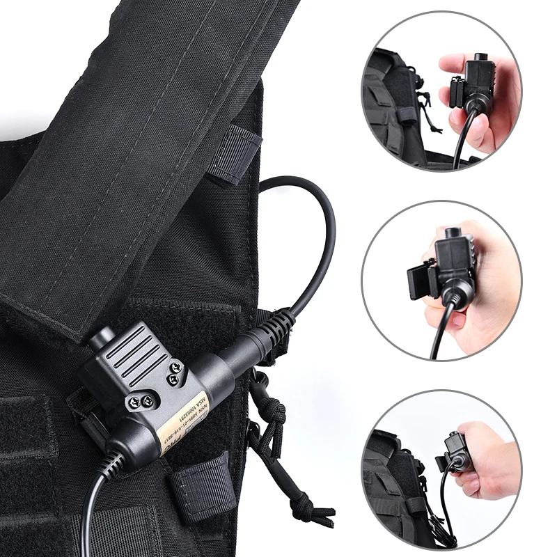 WADSN táctico U94 PTT 7,0 Cable adaptador de auriculares para Walkie Talkie TYT F8 ipsc accesorios Radio Motorola Kenwood - imagen 3