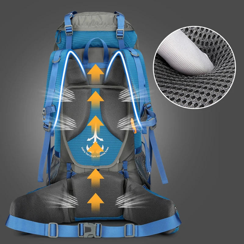 Mochila de acampada para montañismo, mochila multicapa para deportes al aire libre, viajes, senderismo, escalada, senderismo, paquete con compartimento para zapatos - imagen 5