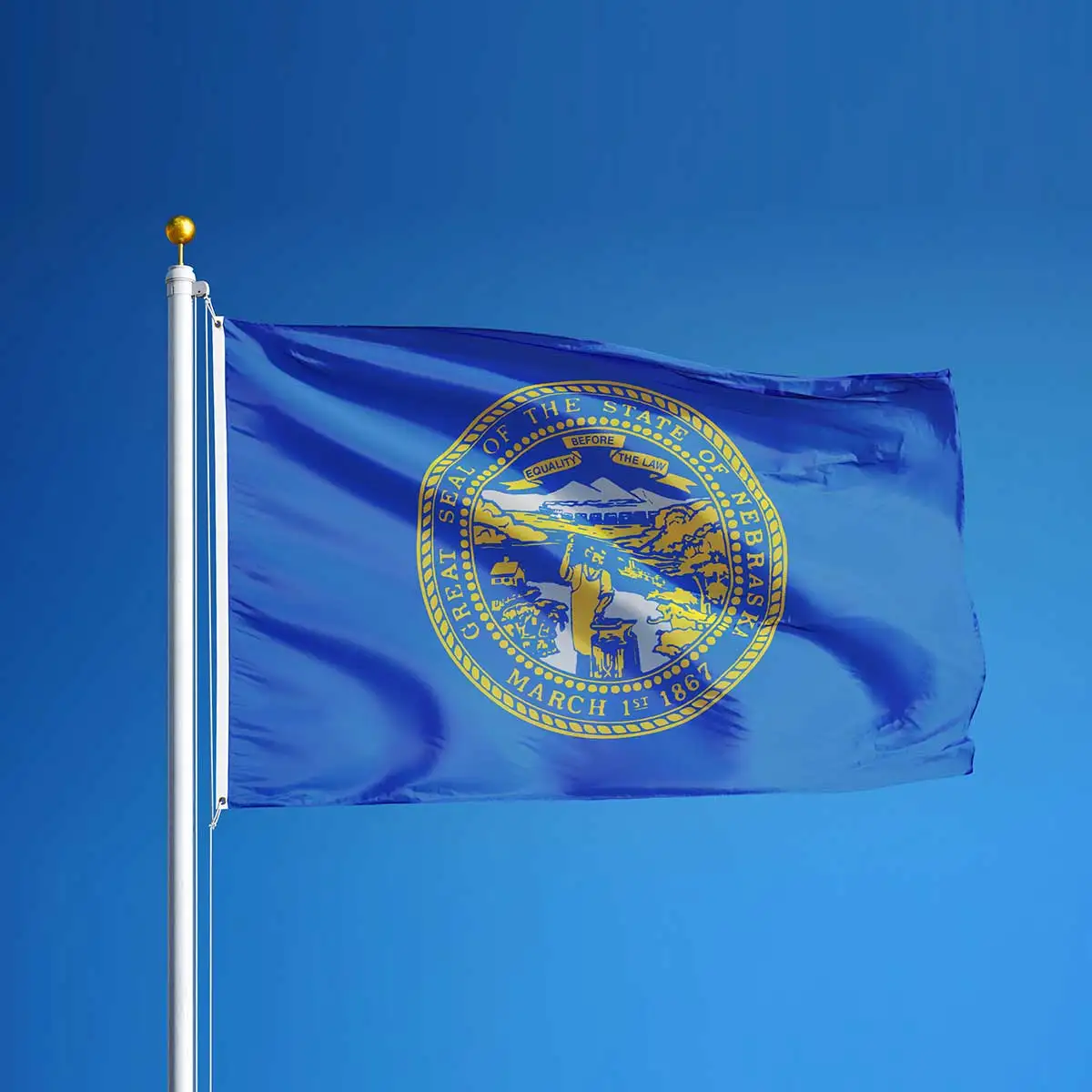 Tapiz de cartel decorativo impreso de poliéster con bandera de Nebraska del estado de EE. UU., 90x150cm