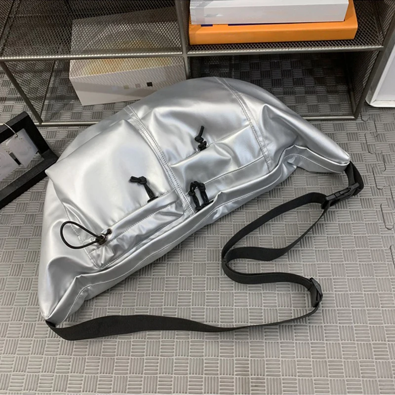 Bolso cruzado de pecho con forma de media luna para mujer, bolso de hombro para viaje y gimnasio, bolso de mano de gran capacidad para mujer, bolso de compras de viaje sólido para hombre - imagen 4