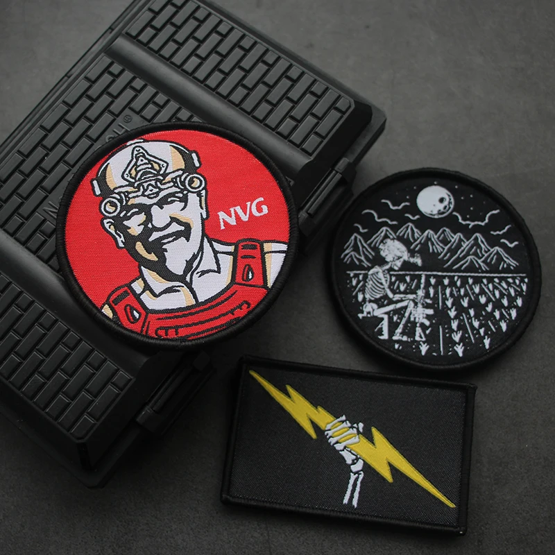 NVG BOLT Lightning Lead-parche bordado para granjero, visión nocturna, calavera para hombre mayor, insignias tácticas de arroz para ropa, mochila, chaleco - imagen 4