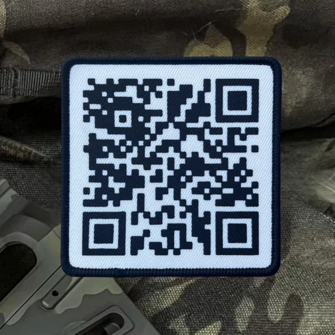 Parche con insignia de moral divertida de código QR, brazalete táctico con gancho y bucle impreso, mochila para exteriores, accesorios para sombrero, pegatinas - imagen 4