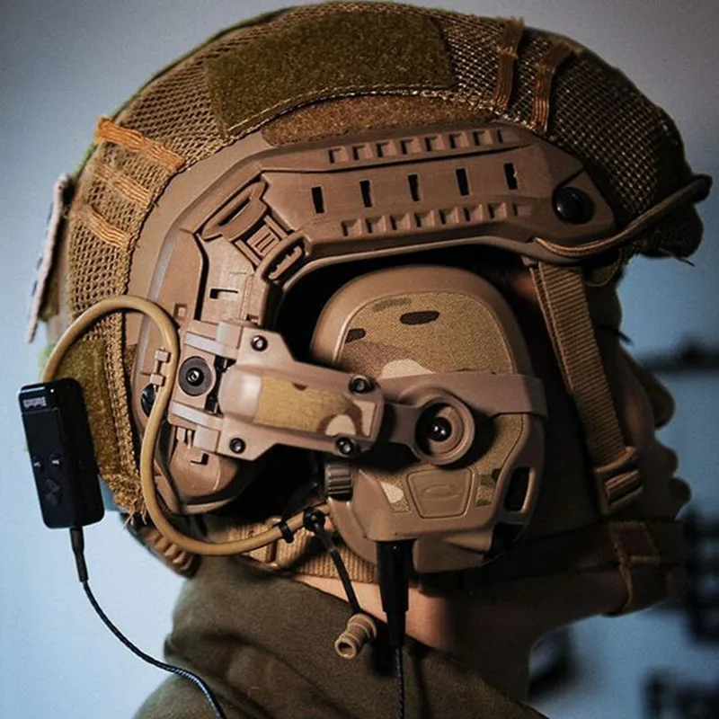 Auriculares con reducción de ruido para deportes tácticos al aire libre, auriculares que conectan el riel del casco - imagen 5