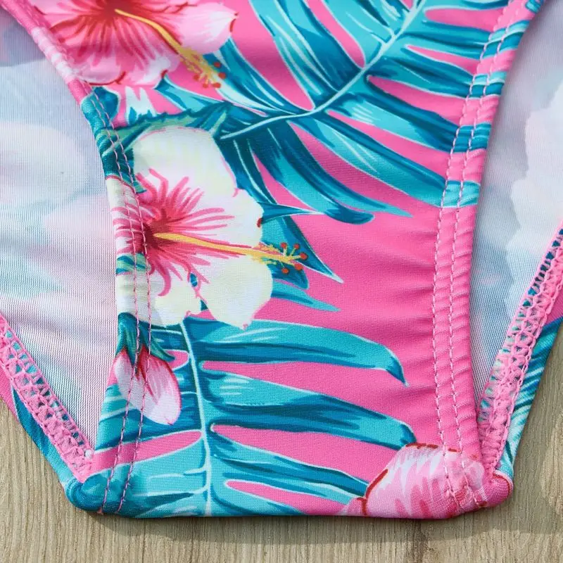 Traje de baño de manga larga con protección UV para niños, traje de baño de una pieza con estampado de flores para niñas de 3 a 8 años - imagen 4