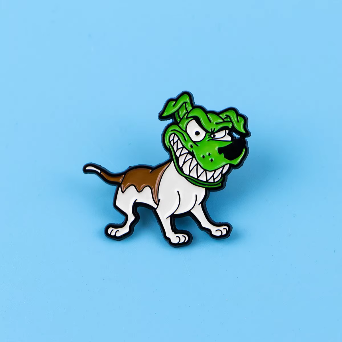 Pin de solapa táctico perro verde de metal para chaqueta y mochila - imagen 4