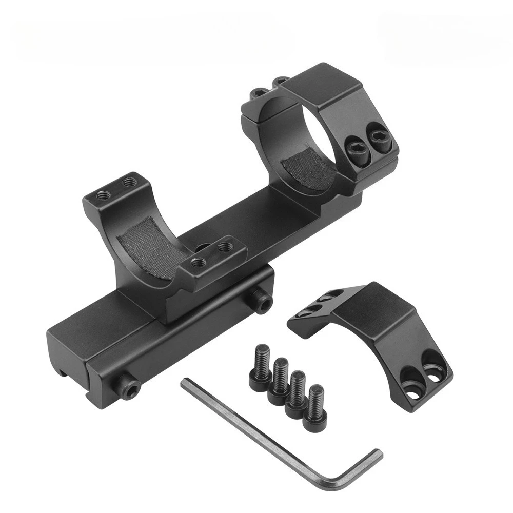 Anillo de tubo de 25,4mm/30mm, montaje de alcance, carril de 11mm/20mm, voladizo de una sola pieza, óptica superior plana táctica, Base de montaje de mira láser - imagen 3