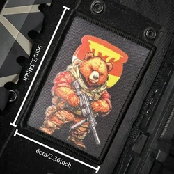 Parche táctico oso divertido – Velcro para mochila militar