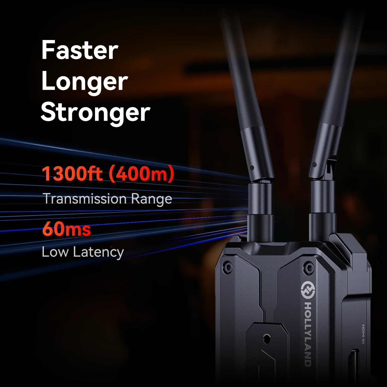 Hollyland Pyro H Sistema de transmisión de vídeo inalámbrico HDMI de doble banda 4K30/1080p60 1300 pies Rango de pérdida 60 ms Latencia hasta 4 receptores - imagen 5