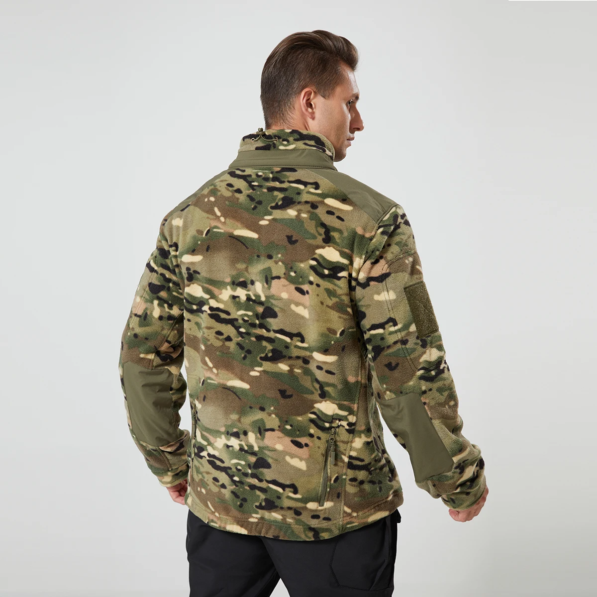 Chaqueta al aire libre Airsoft para hombre, chaquetas tácticas de lana, abrigos de trabajo de policía de camuflaje, prendas de vestir suaves y cálidas, cazadora para acampar, ropa de caza - imagen 4