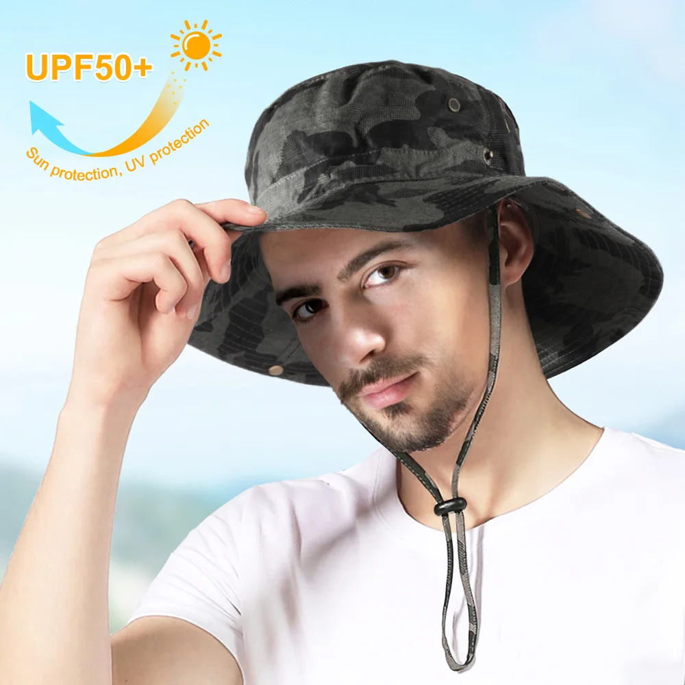 Bonnies-sombreros de cubo tácticos Multicam para hombre y mujer, gorros a prueba de viento, transpirables, a prueba de Sol, para deportes al aire libre, pesca, senderismo, caza - imagen 4