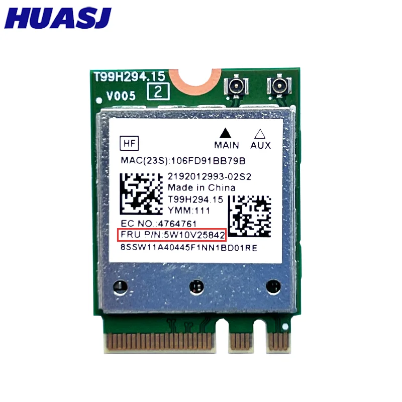 HUASJ QCNFA765 WIFI 6E 802.11ax 2,4G/5G/6G FRU 5W10V25842 2400M BT5.2 para portátil X13 Gen 2 20XH 20XJ T14 G2 - imagen 2