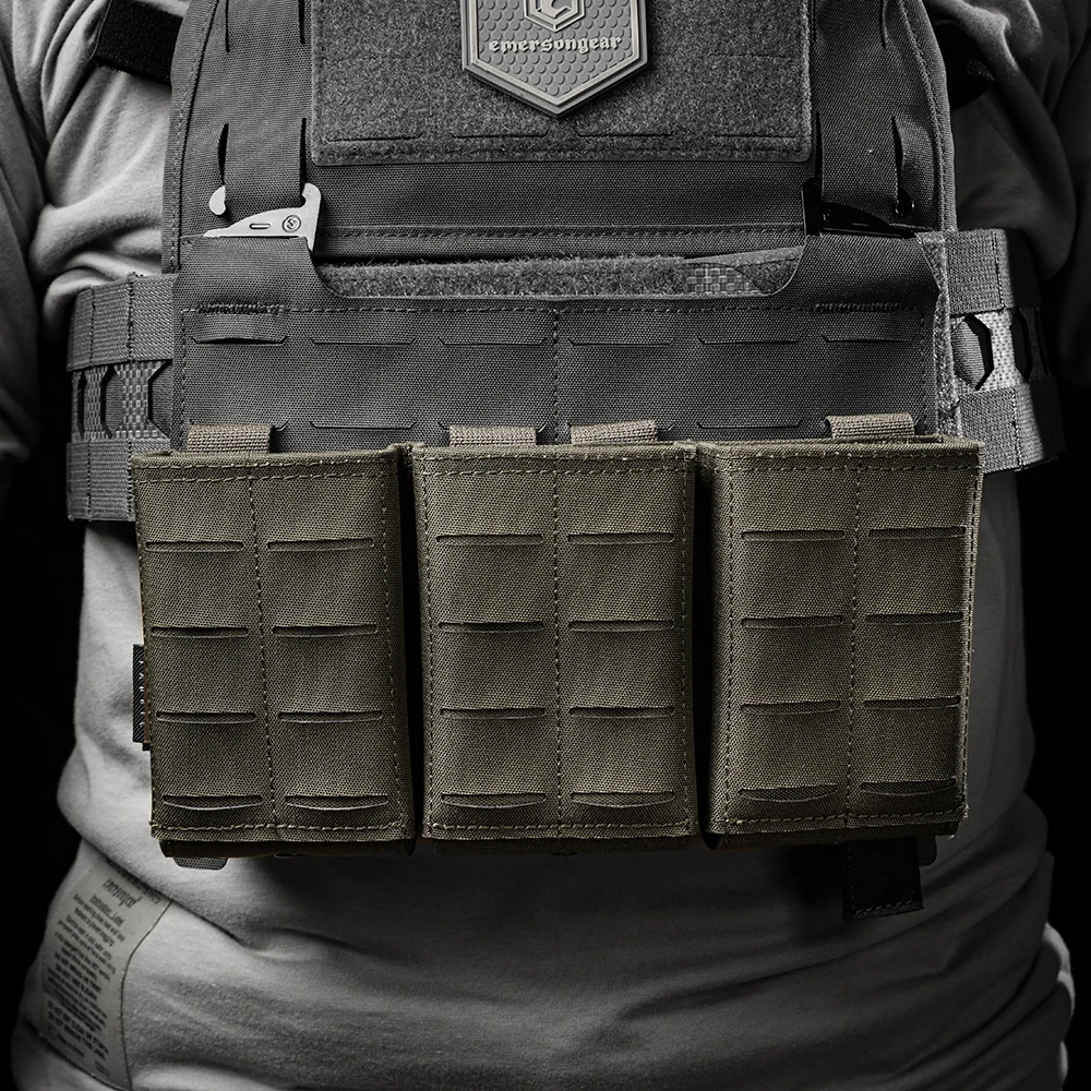 Emersongear LCS Rifle revista bolsa Triple para 5,56/7,62mm táctico ligero Mag bolsa MOLLE funda caza combate Nylon EM9770 - imagen 3