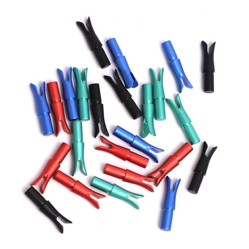 Nock de aluminio de fuego rápido, diámetro exterior 6,2, adecuado para eje de flecha de 6,2mm, rojo/azul/dorado, accesorios de flecha, 6 uds. - imagen 3