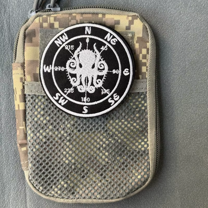 Parche táctico bordado brújula – gancho y bucle para equipo militar - imagen 3