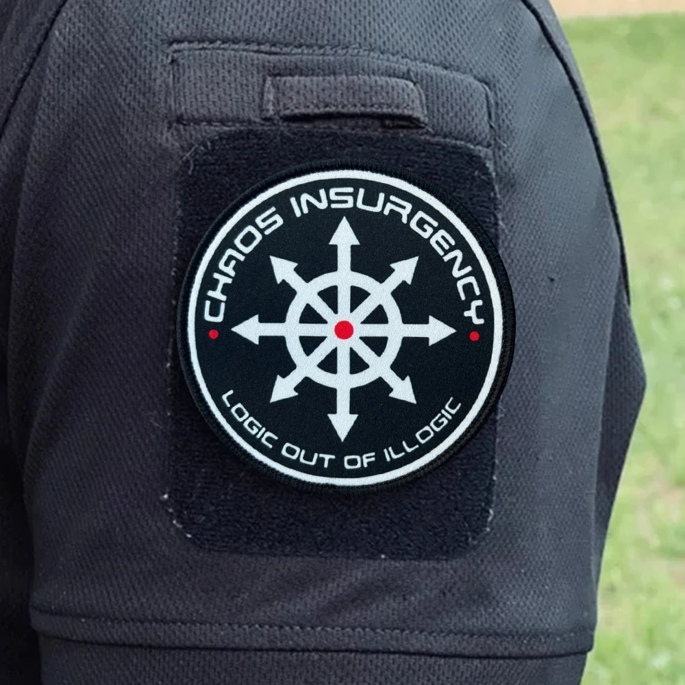 Parche táctico SCP Chaos Rebels, parches divertidos de gancho y bucle, insignia de moral, brazalete del ejército militar, pegatinas para mochila