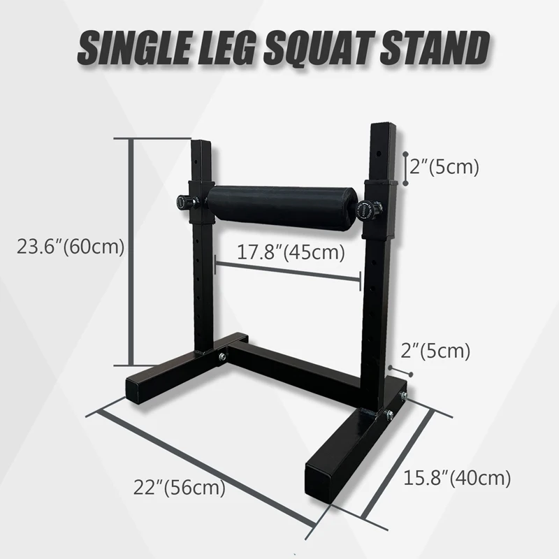 Soporte para sentadillas de una sola pierna ajustable profesional, dividido para gimnasio en casa, equipo de entrenamiento de fuerza de piernas, estante para sentadillas con barra, acero - imagen 4