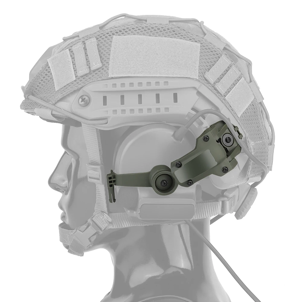 Soporte en riel para auriculares tácticos 360 °   Adaptador de soporte para auriculares serie TAC3/C, rotación para casco OPS Core ARC M-LOK - imagen 2