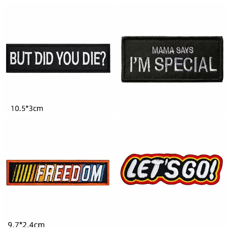 Parche de gancho y bucle bordado, insignia personalizada, Anime DIY, costura, parches en inglés, bolsa, pegatina, accesorios de ropa - imagen 2