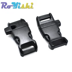 Silbato táctico con hebilla paracord 14mm negro supervivencia