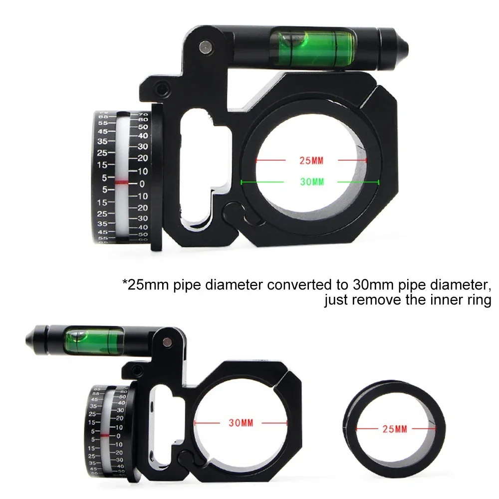Kit de indicador cosino de ángulo de alta precisión y nivel de burbuja (ADI/ACI), compatible con tubo de 25,4mm/30mm, accesorios de anillo de montaje para alcance de caza - imagen 3