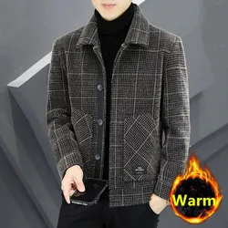 Chaqueta de lana hombre cuadros gruesa otoño invierno negocios informal