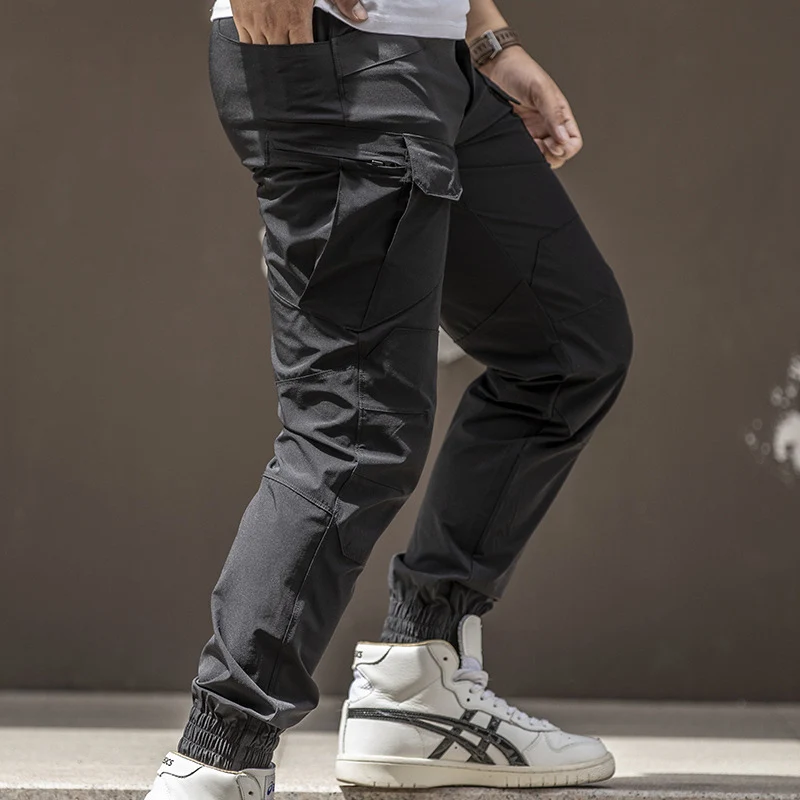 Pantalones Cargo impermeables para hombre, pantalón táctico militar con múltiples bolsillos, elástico, ropa de calle al aire libre para senderismo, Verano - imagen 5